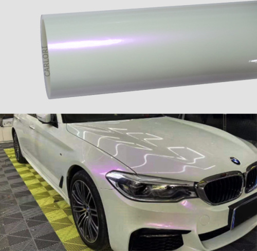 Glanzperlen Weiß Purpurrote Auto Wrap Viny