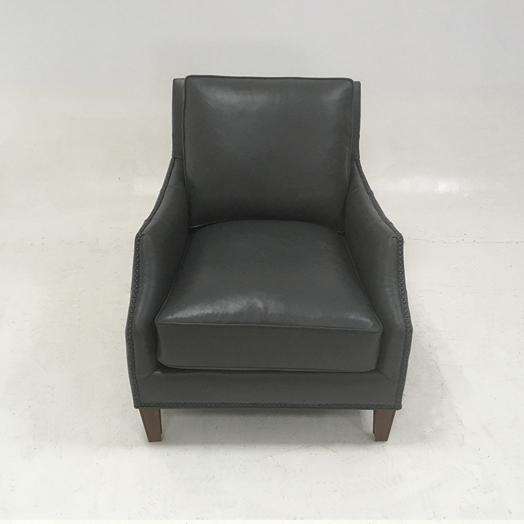 Single leather sofa solid color