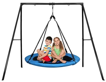 Small Outdoor One Seat Swing Set for Kids with Galvanized Pipe Diameter 48 and 38mm