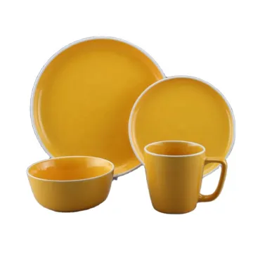 High Quality Colorful Glazed White Ceramic Dinner Plates