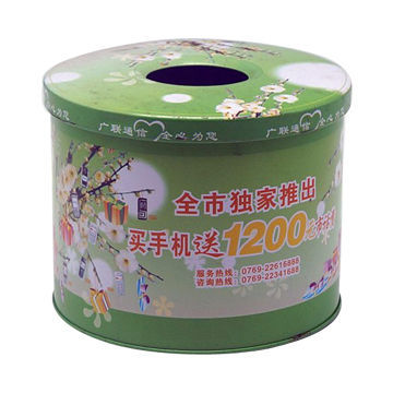 Round Tin Box, with 0.23mm Homemade Grade A Tinplate, OEM Designs Welcomed
