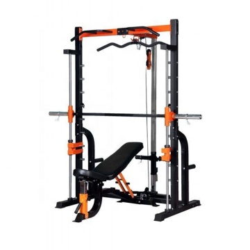 DW Sports Commercial Smith Machine and Power Cage with Adjustable Bench: Heavy Duty Fitness Equipment