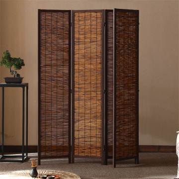 4 panel Folding wood screen partition room divider