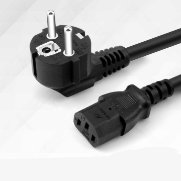 EU Standard 2Pin to IEC C13 Power Cable - 10A 250V 3Pin Extension Cord for Computers and Laptops