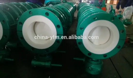 PTFE Lined Butterfly Valves for highly corrosive fluid industry