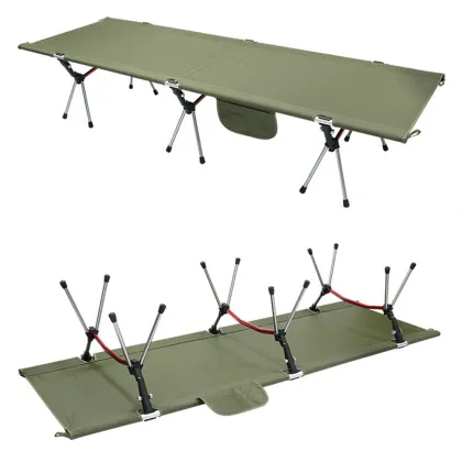 Oem Multifuncional Ultralight Aluminium Alloy Adjustable Height Single Folding Outdoor Portable Camping Bed Cot For Nap