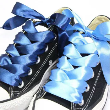 1Pair 2Cm Width Satin Silk Ribbon Shoelaces 80/90/100cm Shinny Shoe Laces Unisex Sneaker Sport Shoelace Adult Kid's Shoe lace