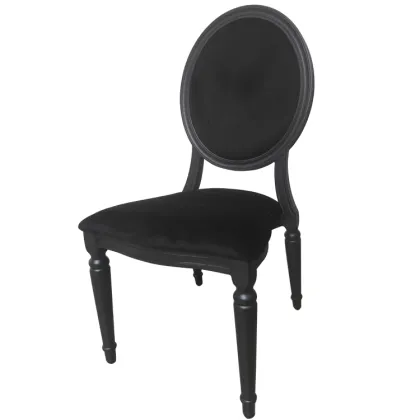 Good Quality Black Aluminum Alloy Louis Dining Chair For Hotel Wedding Event