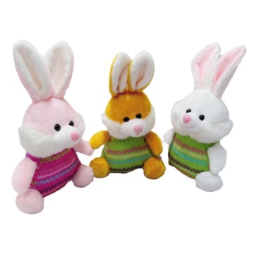 Cute Rainbow Color Sweater Custom Plush Rabbit - Easter Bunny Plush Stuffed Animal with March Delivery