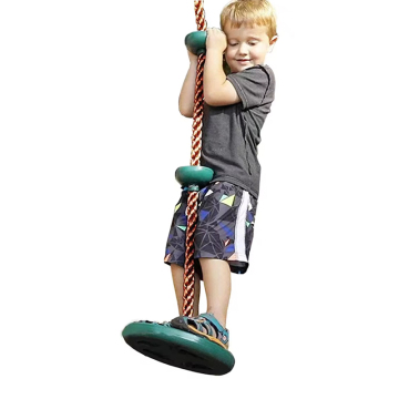 Children's Playground Tree Climbing Rope with Platform and Disc Swing Seat