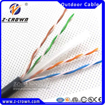 Cat6 UTP 0.56MM CCA Outdoor Cable / Network Waterproof Cable