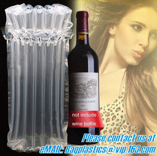 bubble cushion bag wine bottle air column packaging,air filled bags, Protective Film, Air column bag for protect goods