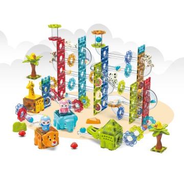 218PCS Magnetic Marble Run Set: An Educational Toy for Kids - Building Blocks with Colorful Magic Magnetic Design