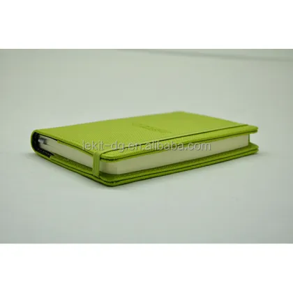 Removable Green PU Leather A6 Notebook Cover - Custom Diary Jacket