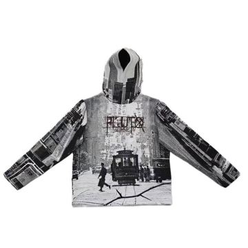 Oversized Celebrity Cropped Tapestry Hoodie