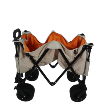 Outdoor Collapsible Garden Utility Cart with Side Bag for Camping