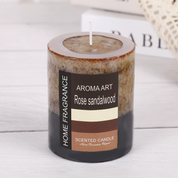 Customized Decoration Round shape Rustic Pillar Candle