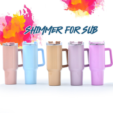 USA Warehouse Sublimation 40 oz Double-Walled Insulated Tumbler: Customizable Travel Mug with Handle