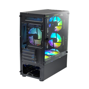 Choiyan Micro ATX Gaming PC เคส PC ที่มีมุมมองแบบเต็มกระจกอุณหภูมิ