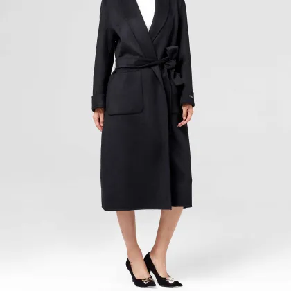 Classic Black Double-Faced Trench Coat