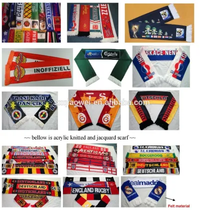 high quality of Football Fan scarf, knitted scarf, soccer scarf, custom fashion scarf