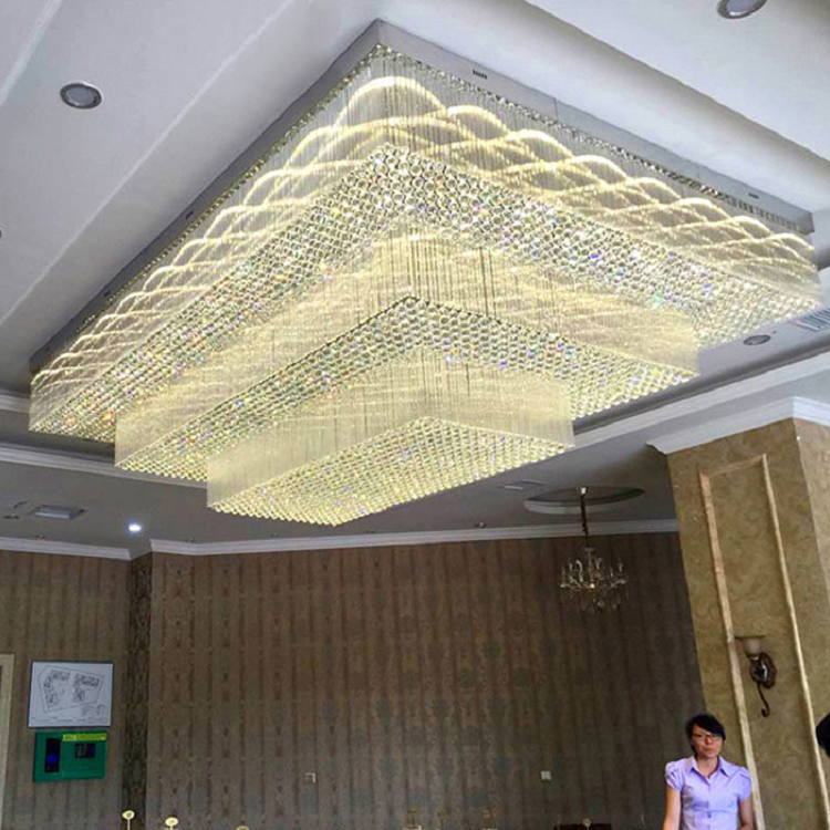 مطعم الفندق الذهب الكريستال ضوء السقف أدى الحديثة