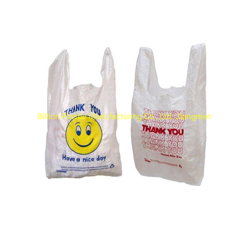 Smile Face Thank You Printing Plastic T Shirt Bag Plastic Carrier Bag