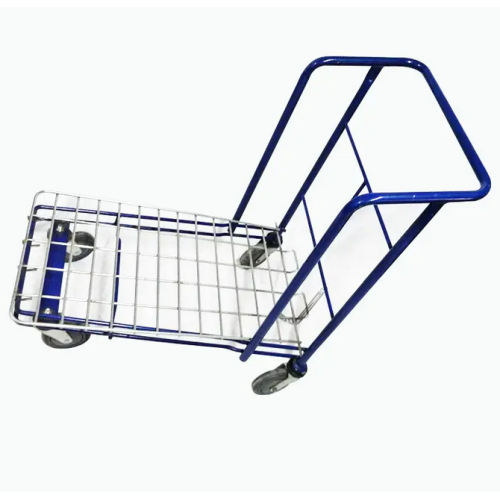 Metal galvanized folding warehouse logistics handcart
