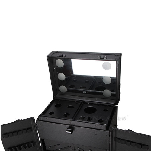 Black Professional Portable Large Cosmetic Case