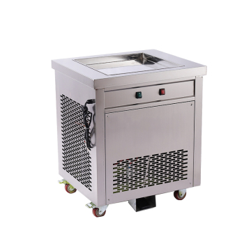 Commercial Thai Ice Cream Roll Machine: Single Pan, Freezer Included