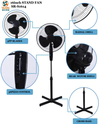 Black Pedestal Oscillating Standing Cooling Fan