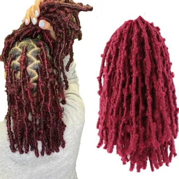 Butterfly Faux Locs Hair Bob Distressed Locs Pre Looped Crochet Braids Synthetic Natural Fluffy Hair Extension