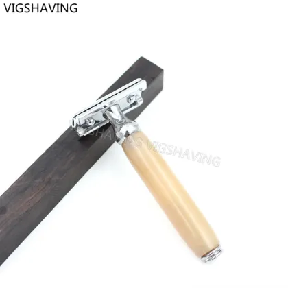 Buffalo Horn Handle Double Edge Shaving Safety Razor
