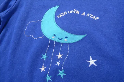 Hot Selling Cute Moon pattern Printed Enfant Nightclothes Latest Design Children Pyjamas