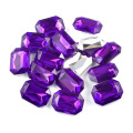 10*14mm Rektang Amethyst Acrylic Stone Bulk untuk Dekorasi