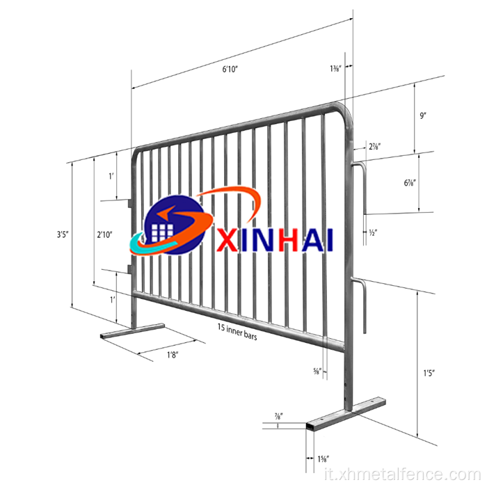 1,1*2,5 m di sicurezza in metallo Barricade Barrier Road Fence