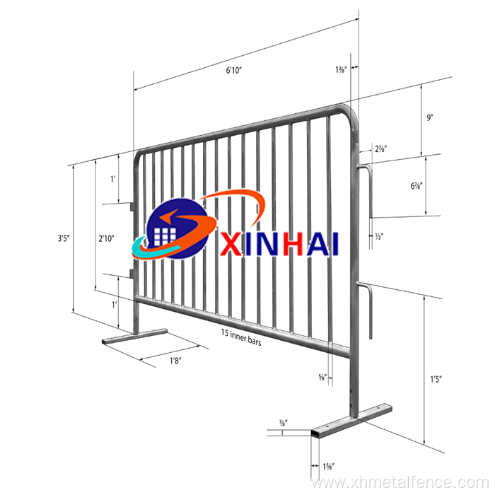 1.1*2.5m Metal Security Crowd Barricade Barrier Road Fence