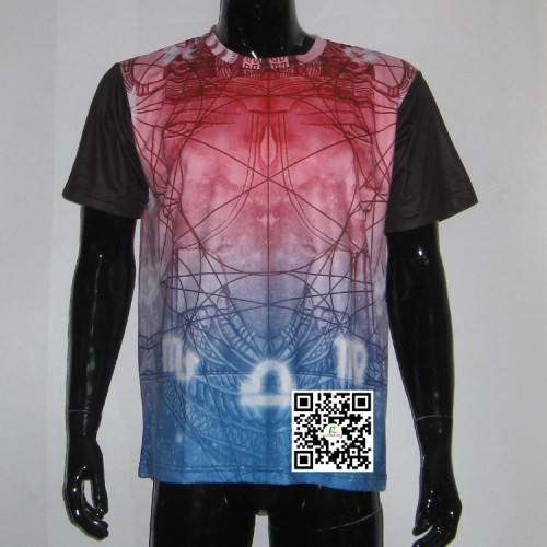 sublimation printing stretch fabric perfect-fit crew neck tee