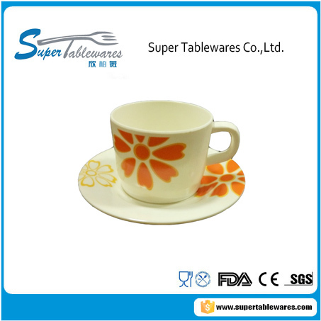 Print Flower Tea Cup With Handle