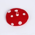 Women Kids Novelty Cute Small Mushroom Red Beret Cap Handmade Faux Felt Wool White Point Vintage French Artist Painter Hat