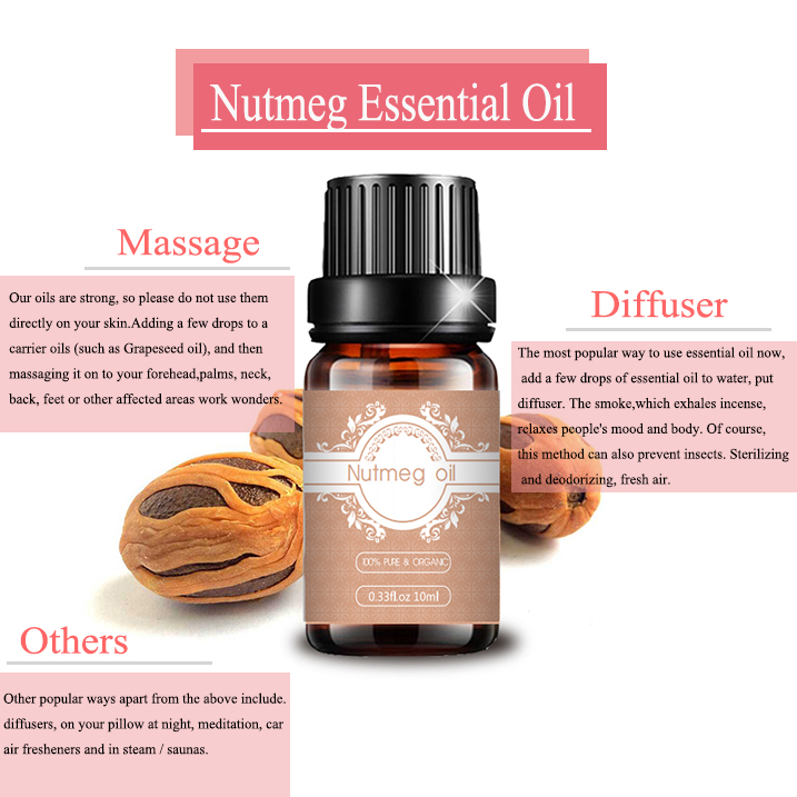 Premium Quality 100%Pure Nutmeg essential oil for body
