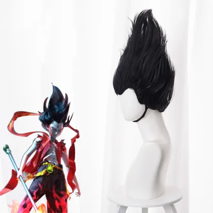 Ne Zha Grown-up Black Cosplay Wig for Men - Chinese Anime Movie Ne Zha 2 Accessory