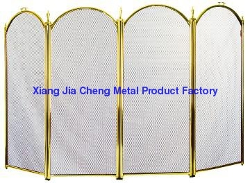 4 PCS Folding Fireplacescreen,Brass Finish