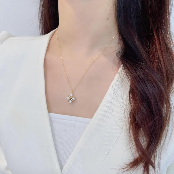 Bán buôn vòng cổ kim cương Criss Cross Lab vàng 18K