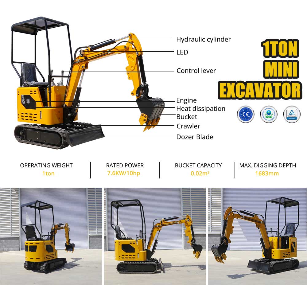 Dc10 1ton Koop Engine Mini Excavator