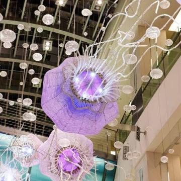 Multicoloured shopping mall suspended pendant light