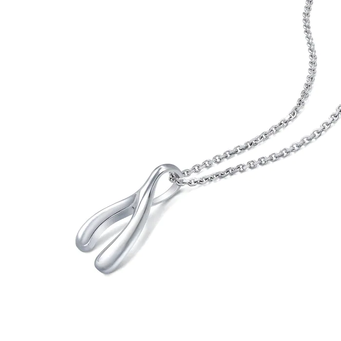 エレガントなインフィニティ ツイスト ラボ ダイヤモンド ネックレス (PT950)