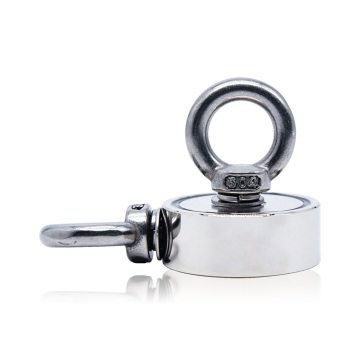 Nam châm câu cá Neodymium hai mặt với Tow Eyebolts