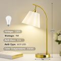 Rotatable Fabric Shade Nightstand Lamps Dual USB Charging