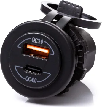 DC 12V QC4.0 Type-C PD Dual USB Charger